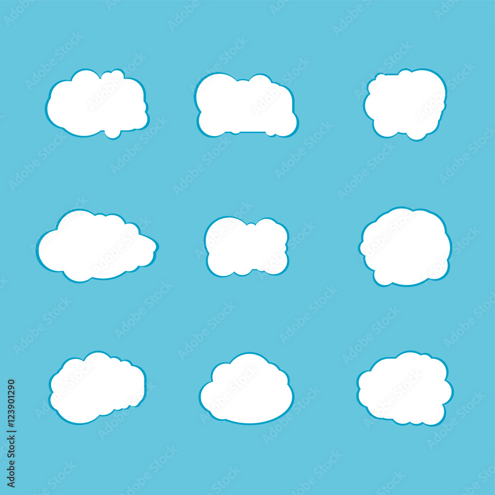 illustration of clouds set collection
