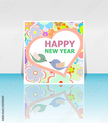 Happy New Year Holiday Card  Merry Christmas