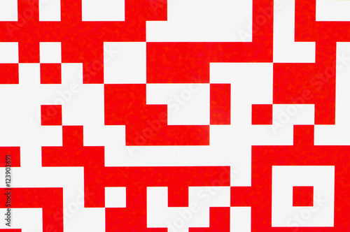 fragment of a qr code on the advertising banner closeup