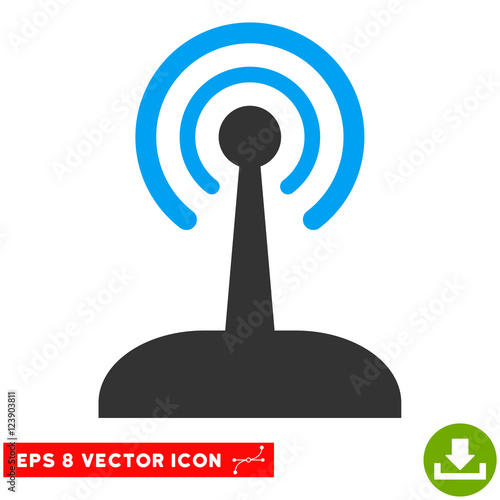 Radio Control Joystick EPS vector pictograph. Illustration style is flat iconic bicolor blue and gray symbol on white background.
