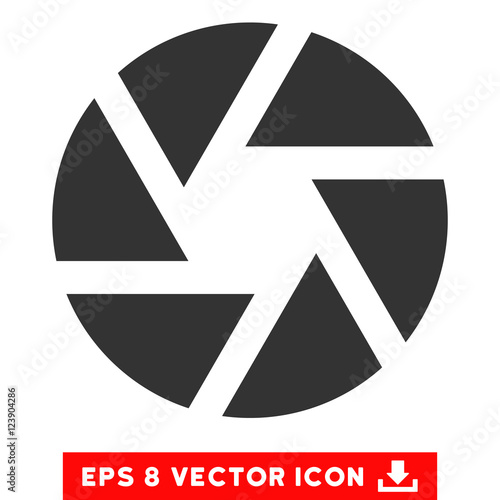 Shutter EPS vector icon. Illustration style is flat iconic gray symbol on white background.