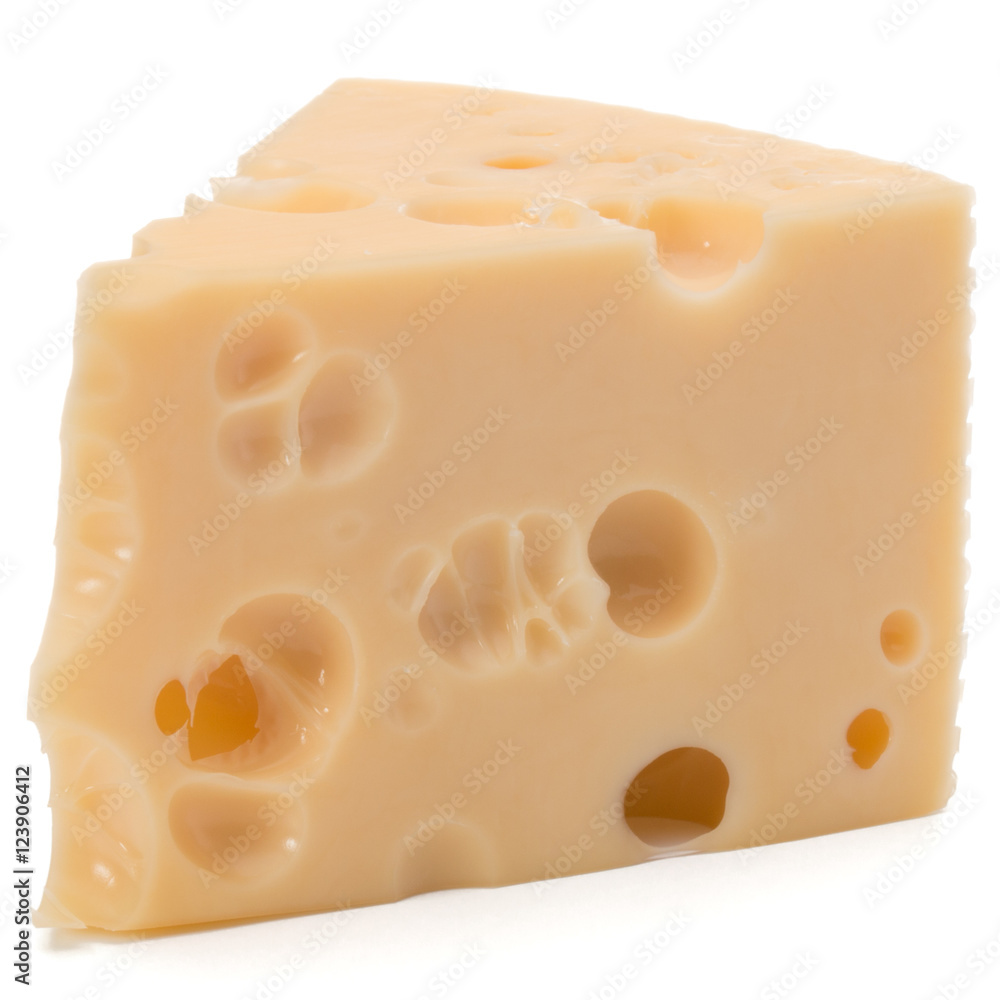 Cheese block isolated on white background cutout Cheese block isolated on white background cutout