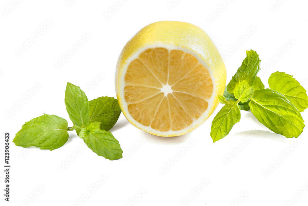 Slices of fresh lemon isolated on white background Slices of fresh lemon isolated on white background