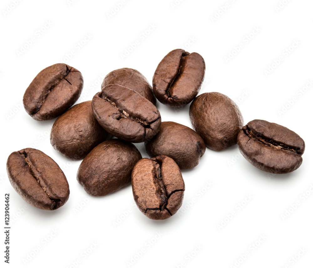 roasted coffee beans isolated in white background cutout roasted coffee beans isolated in white background cutout