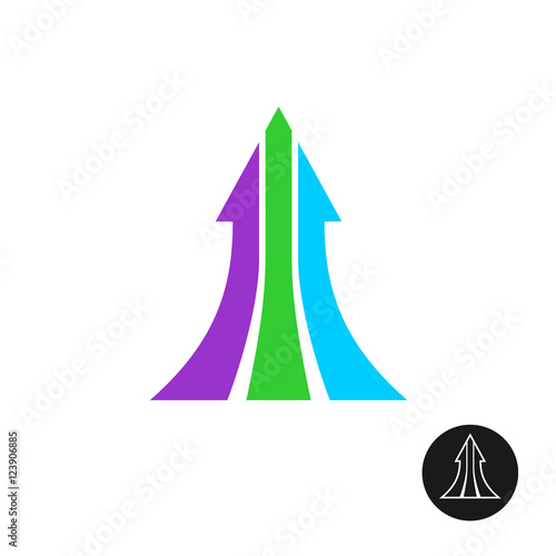 Three ways arrow up logo template