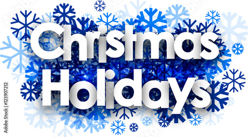 Christmas holidays background with snowflakes.
