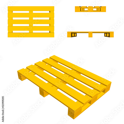 Wooden pallet.  3d Vector i...