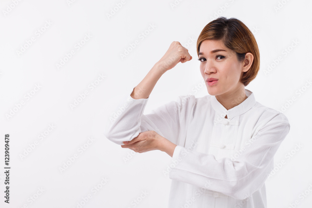 happy, strong, confident kungfu woman, self defense happy, strong, confident kungfu woman, self defense