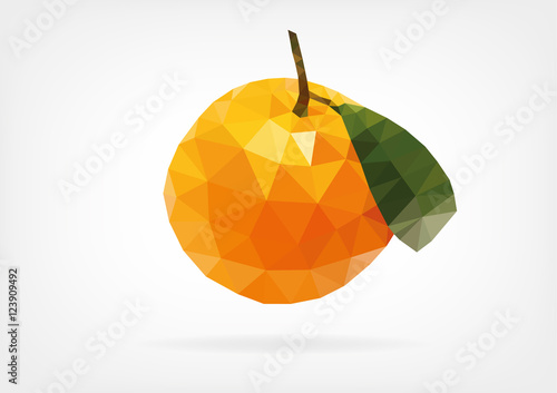 Low Poly Mandarine Fruit