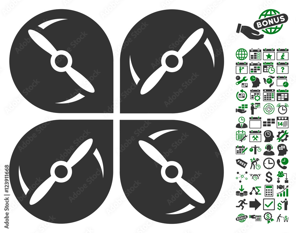 Airdrone Screws Rotation icon with bonus calendar and time service ...