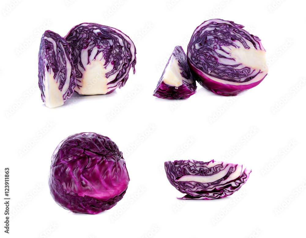 Purple cabbage isolated on white background Purple cabbage isolated on white background