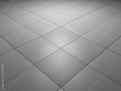White Tiles floor texture industrial background. 3D illustration.