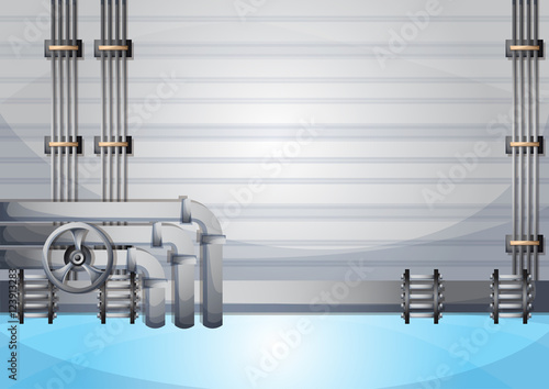 cartoon vector illustration water pipe wall with separated layers in 2d graphic