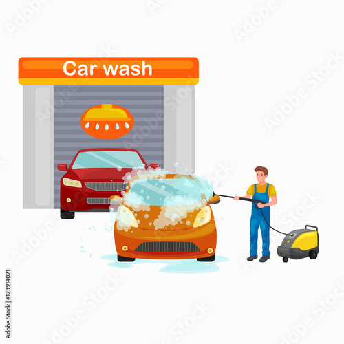 car wash services, auto cleaning with water and soap