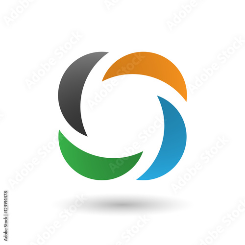 Abstract icon of four elements.