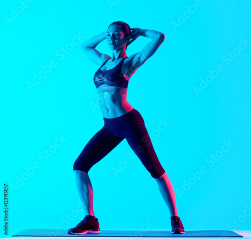 woman fitness exercices stretching isolated