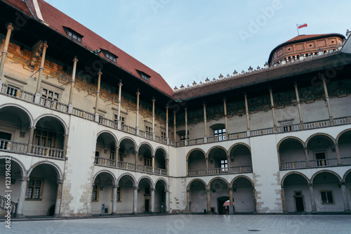 empty palace courtyard in Krakow