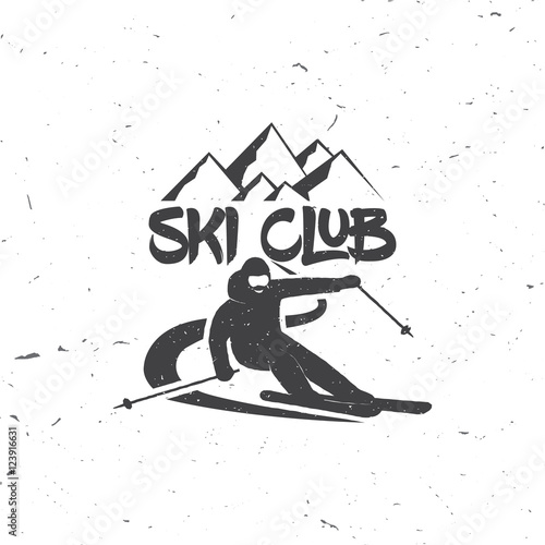 Ski club concept with skier.