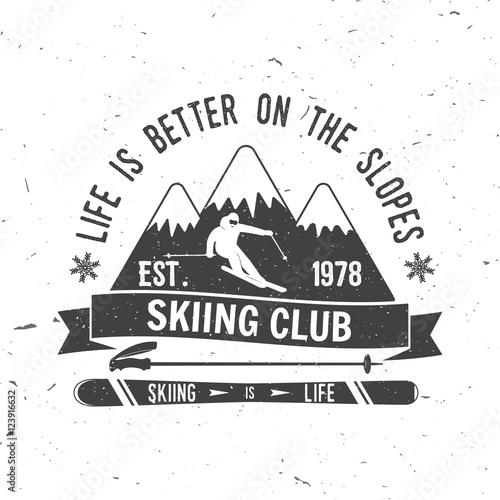 Ski club concept with skier.