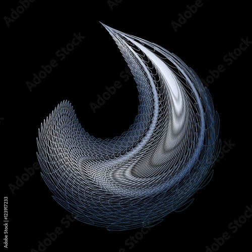 vector blue openwork lace pattern, feather