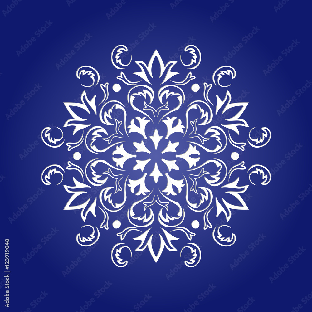 Die cut paper card with cutout mandala ornament. Die cut paper card with cutout mandala ornament.