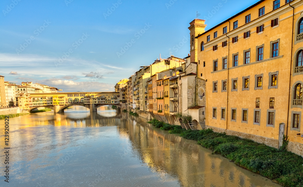 Buildings along Arno river, Florence - Italy