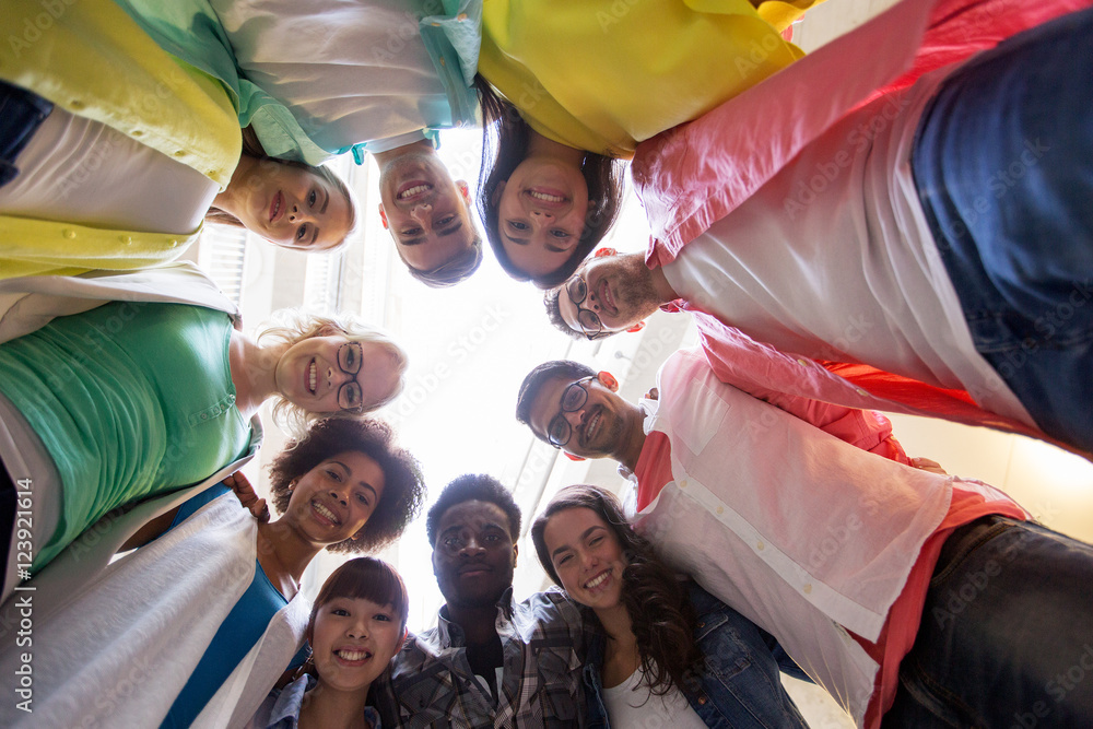 Fototapeta premium group of international students standing in circle