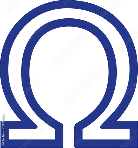 Greek omega sign outline