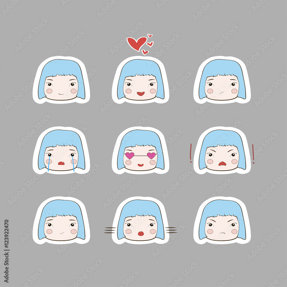 Cute cartoon style drawing of little cutie babygirl on bright background Cute cartoon style drawing of little cutie babygirl on bright background