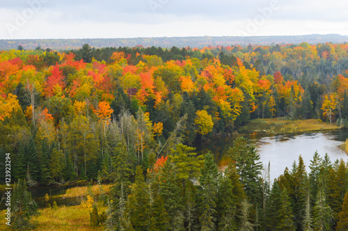 The High banks of the Ausable River in Autumn