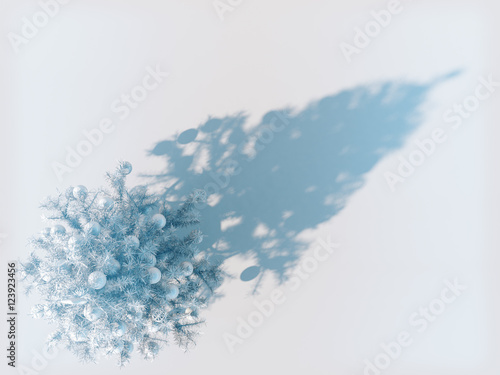 Christmas tree background with decorations.3D rendering. © jm1366
