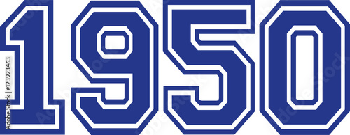 1950 Year college font