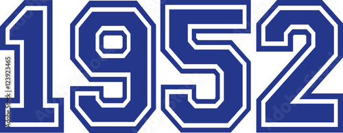 1952 Year college font