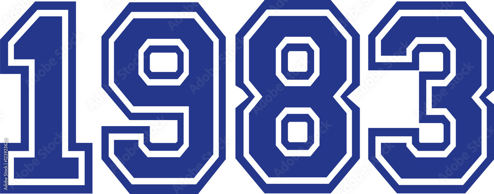 1983 Year college font 1983 Year college font