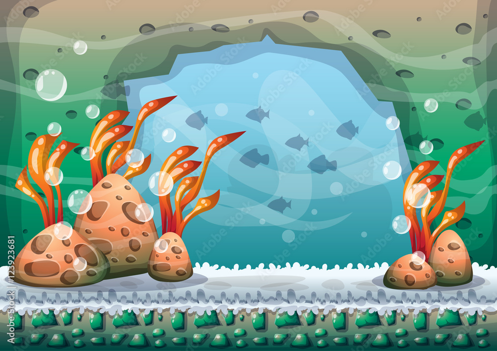 cartoon vector underwater background with separated layers for game art and animation game design asset in 2d graphic cartoon vector underwater background with separated layers for game art and animation game design asset in 2d graphic