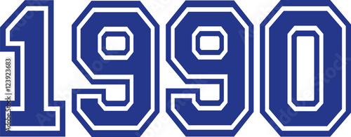 1990 Year college font