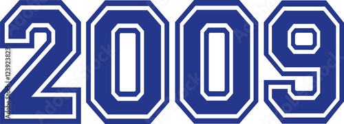 2009 Year college font