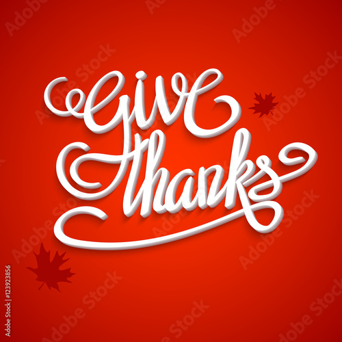 Happy thanksgiving day greeting card with hand lettering