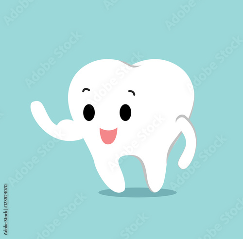 Vector of Healthy cute cartoon tooth 