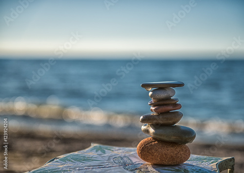 Photography Zen Stones on Beach