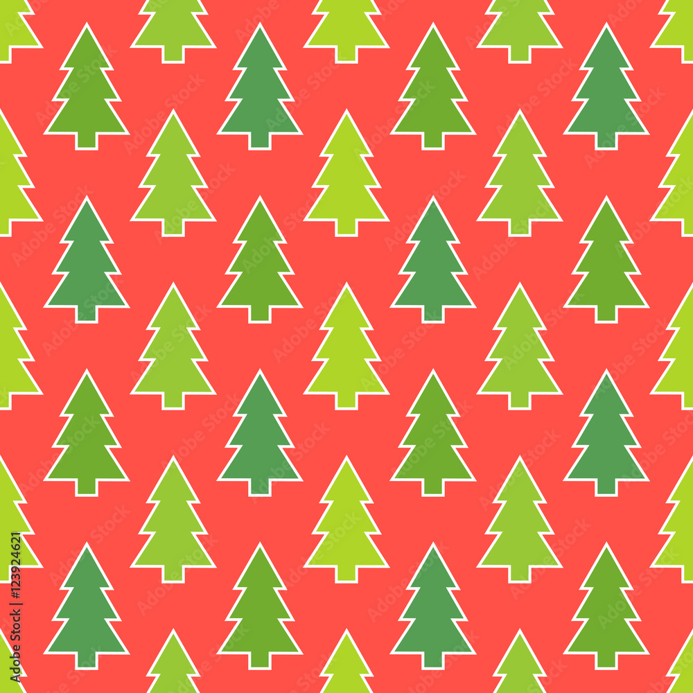 Green Christmas trees seamless pattern Green Christmas trees seamless pattern