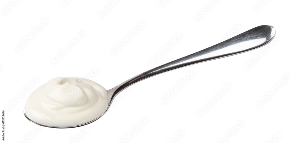 Joghurt auf Löffel Stock Photo | Adobe Stock