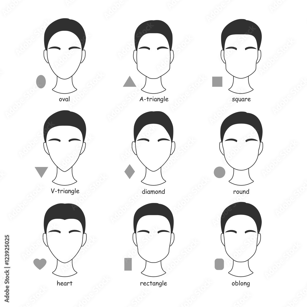 Vetor do Stock: Female face types. Women with different face shapes. Vector  cartoon illustration. | Adobe Stock