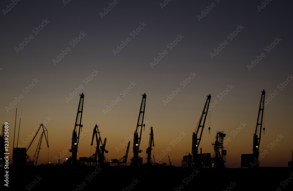 Obraz premium Sunset seaport