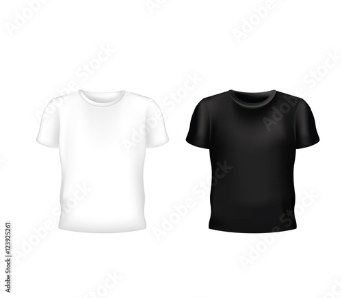 Vector of white and black Blank t-shirt