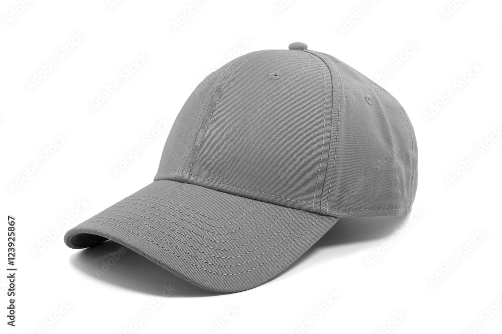 Closeup of the fashion gray cap isolated on white background. Closeup of the fashion gray cap isolated on white background.
