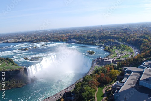 Beautiful waterfall scene  autumn 