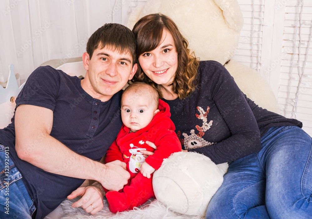 Parents and newborn baby. Family love concept. Parents and newborn baby. Family love concept.