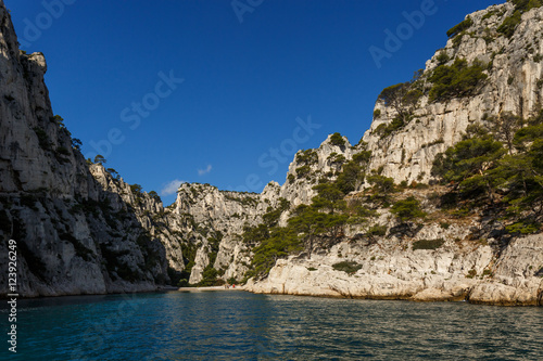 Vue from the sea on Calanques de Cassis, Calanques de Marseille, calanque En Vau Provence, France