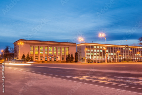 Night avenue of the city photo